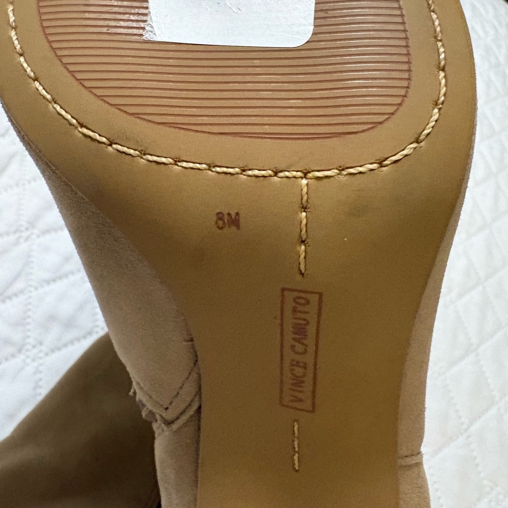 Vince Camuto Tressara Tan Wide Calf Heeled Boots NWT - Picture 7 of 9